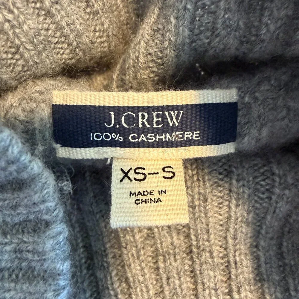 J CREW 100% Cashmere Sleeveless Turtleneck Tunic Gray XS/S